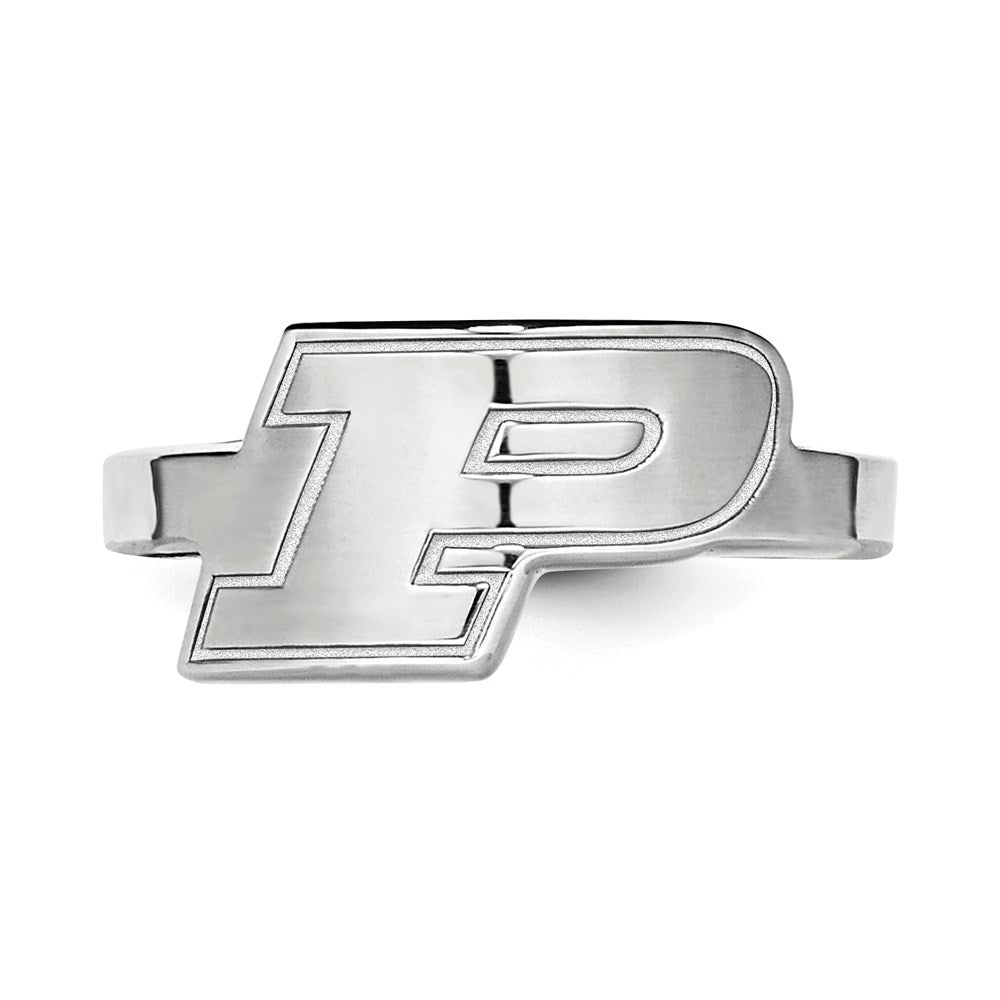 Sterling Silver Rhodium Plated Logoart Purdue University Letter P Toe Ring