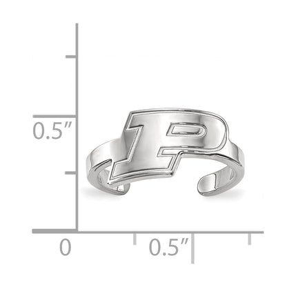 Sterling Silver Rhodium Plated Logoart Purdue University Letter P Toe Ring