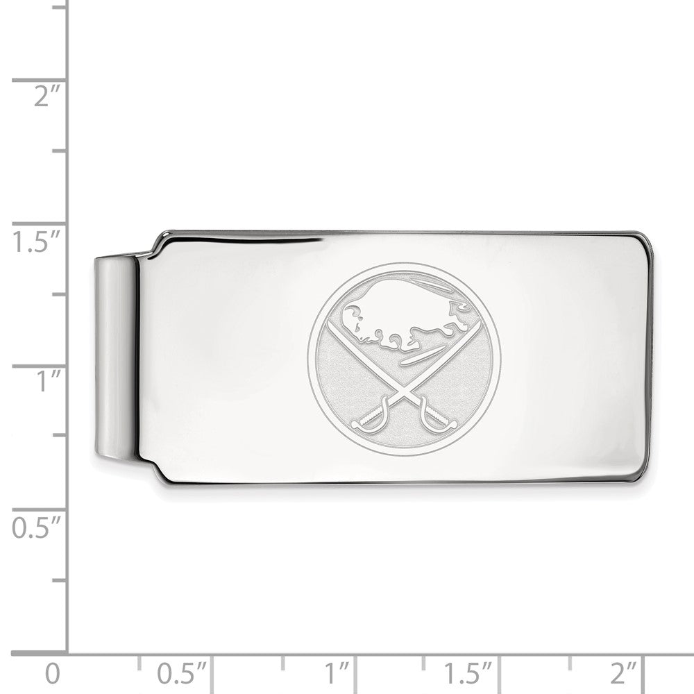 Sterling Silver Rhodium-Plated Nhl Logoart Buffalo Sabres Money Clip