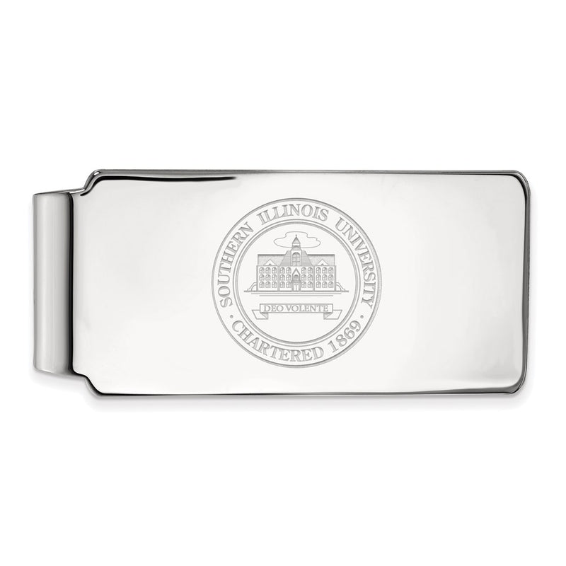 Sterling Silver Rhod-Pltd Logoart Southern Illinois Univ. Crest Money Clip