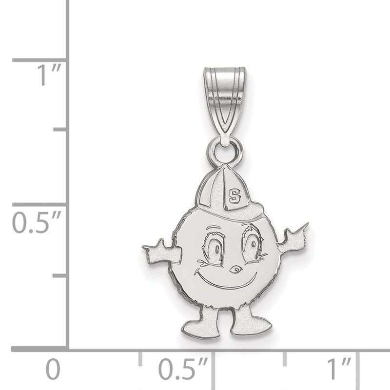 Sterling Silver Rhodium Plated Logoart Syracuse University Mascot Medium Pendant