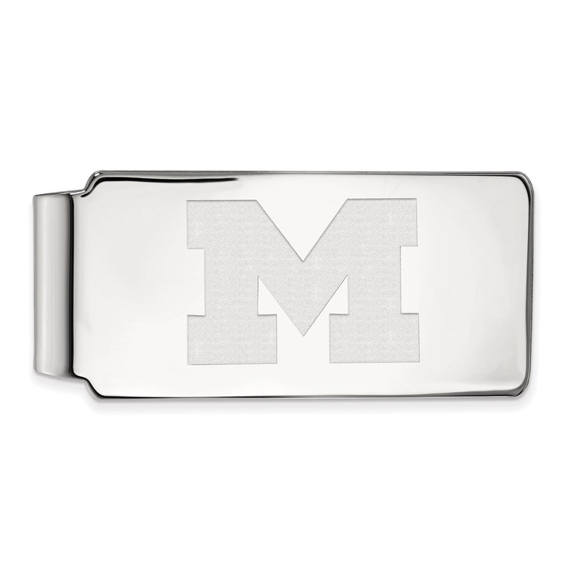 Sterling Silver Rhod-Pltd Logoart University of Michigan Money Clip