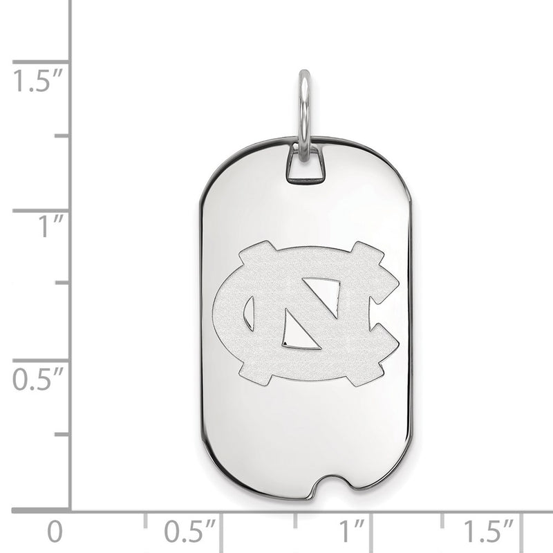 10K White Gold Logoart University Of North Carolina N C Small Dog Tag Pendant