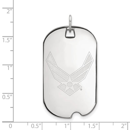 Sterling Silver Rhod-Pltd Logoart U.s. Air Force Large Dog Tag