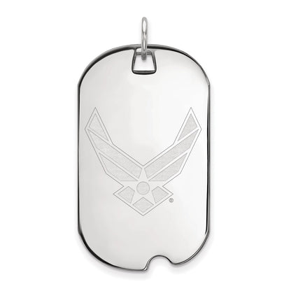 Sterling Silver Rhod-Pltd Logoart U.s. Air Force Large Dog Tag