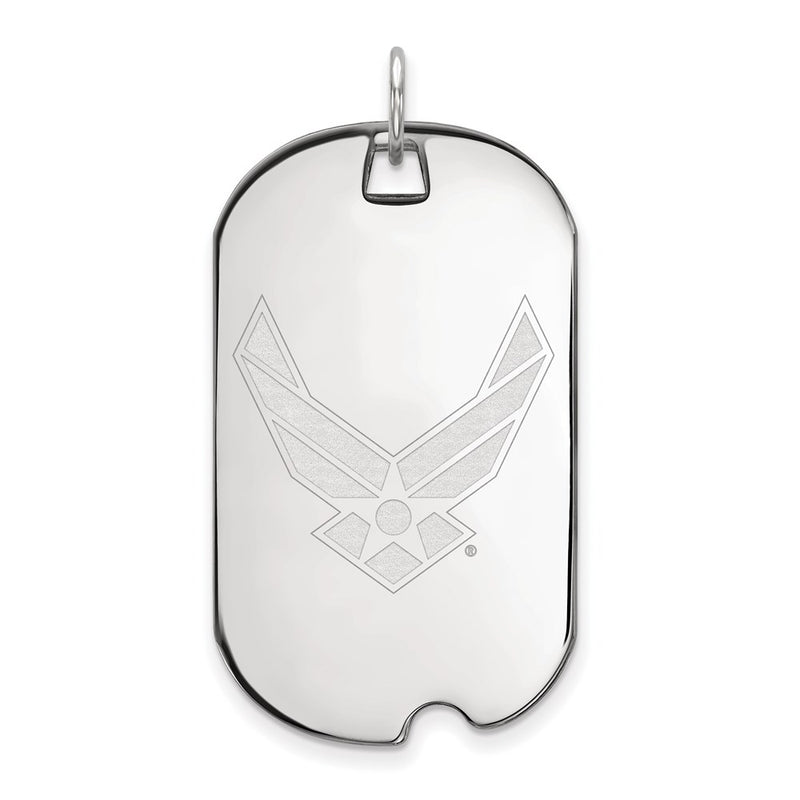 Sterling Silver Rhod-Pltd Logoart U.s. Air Force Large Dog Tag