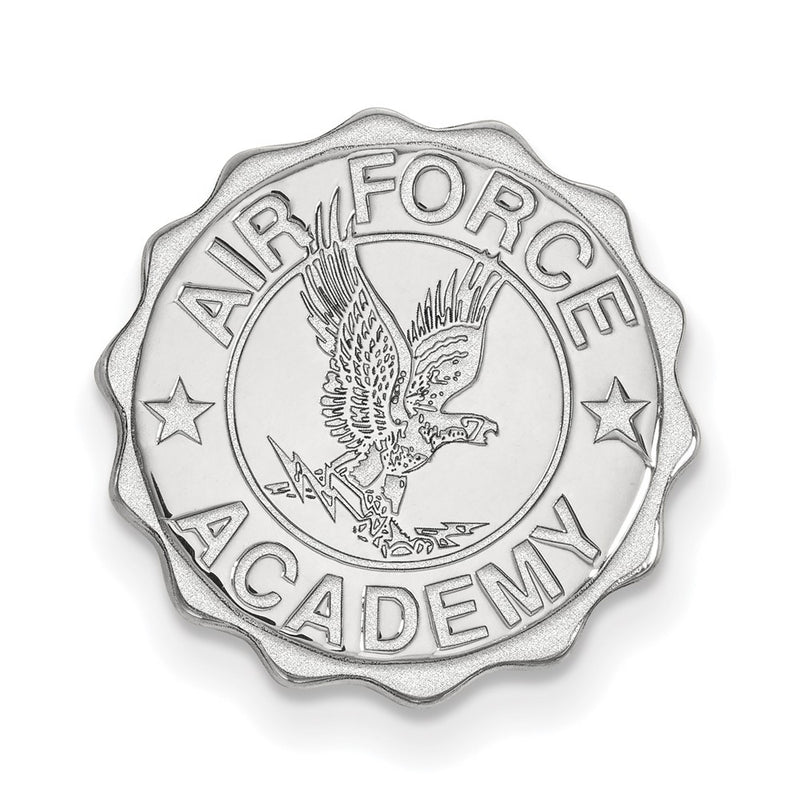 Sterling Silver Rhod-Pltd Logoart U.s. Air Force Academy Crest Lapel Pin