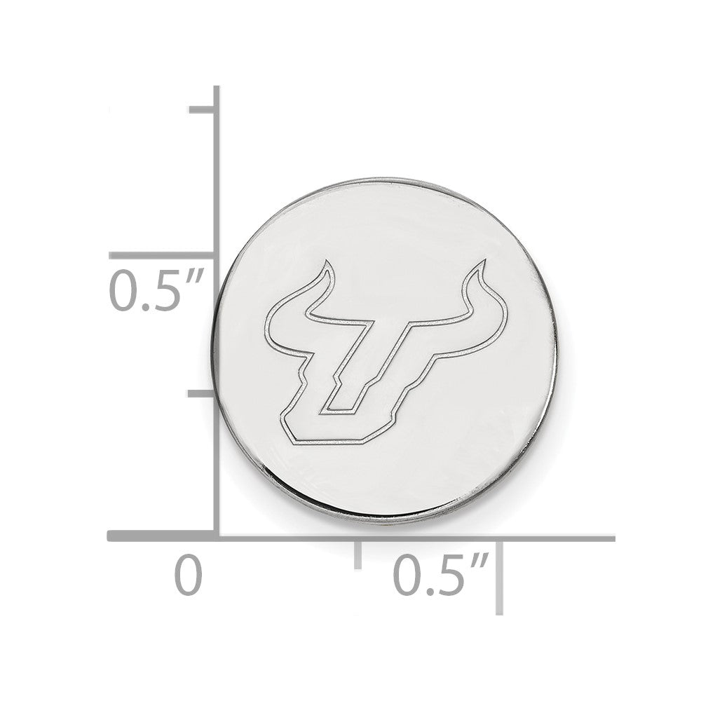 Sterling Silver Rhodium-Plated Logoart U. of South Florida Bull Lapel Pin