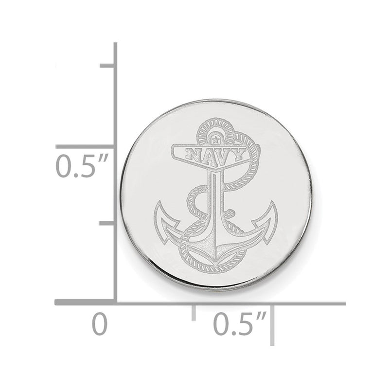 14K White Gold LogoArt US Naval Academy Anchor Lapel Pin