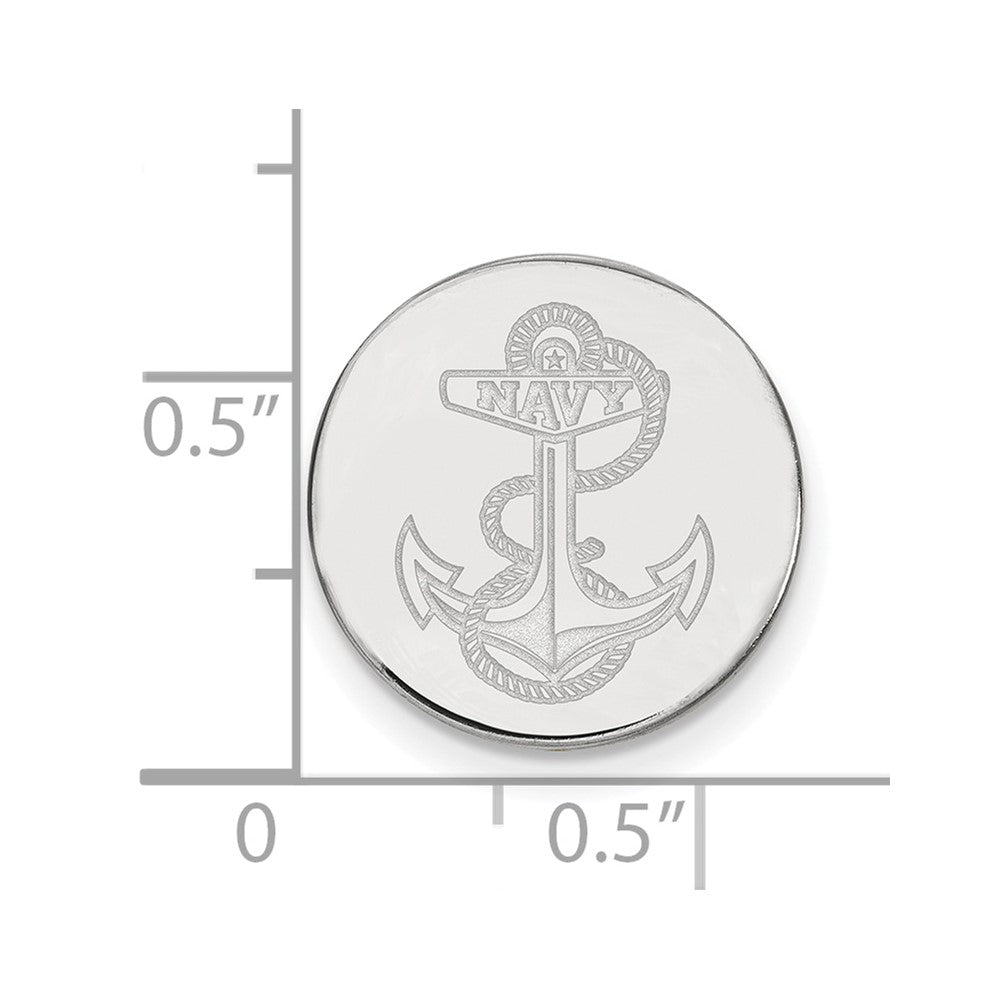 Sterling Silver Rhod-Pltd Logoart Us Naval Academy Lapel Pin