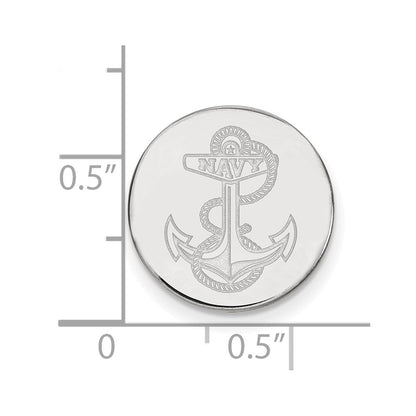 Sterling Silver Rhod-Pltd Logoart Us Naval Academy Lapel Pin