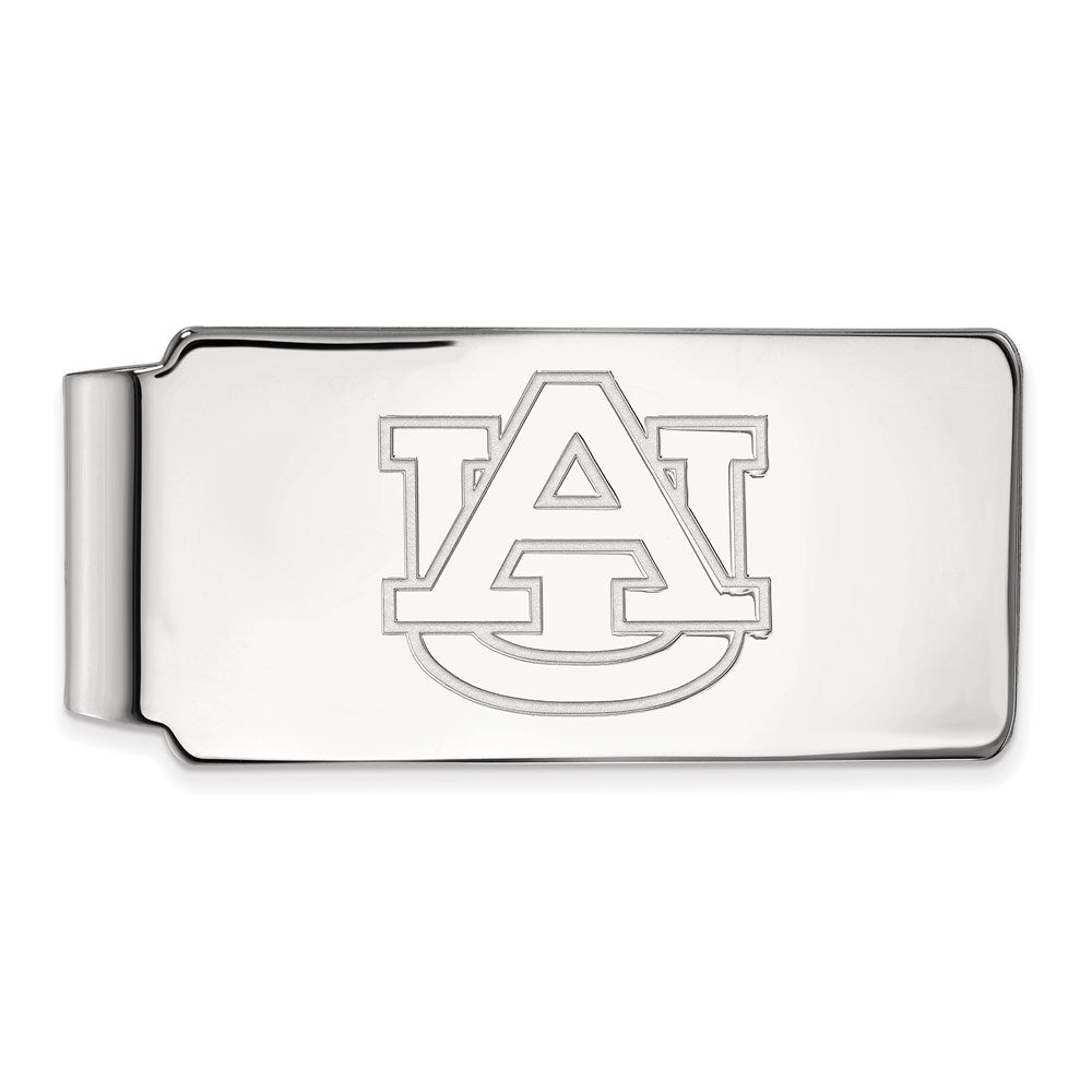 Sterling Silver Rhodium-Plated Logoart Auburn University Money Clip