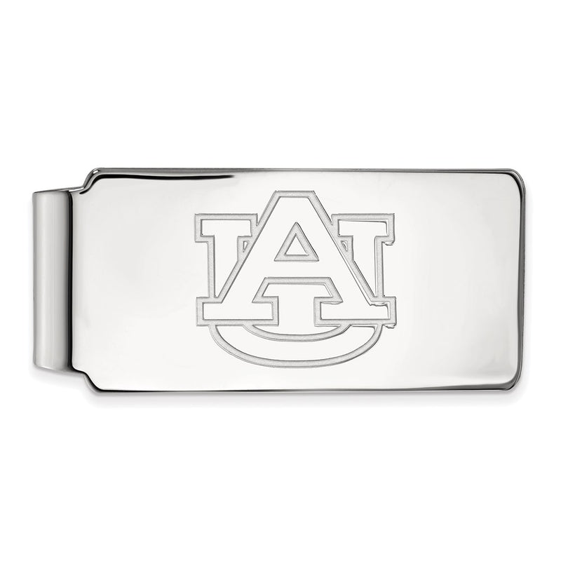 Sterling Silver Rhodium-Plated Logoart Auburn University Money Clip