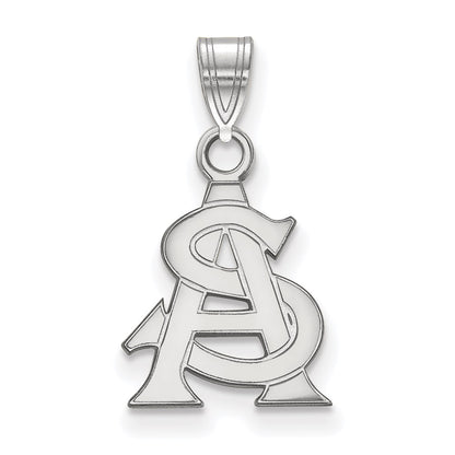 14K White Gold Logoart Arizona State University A S Small Pendant