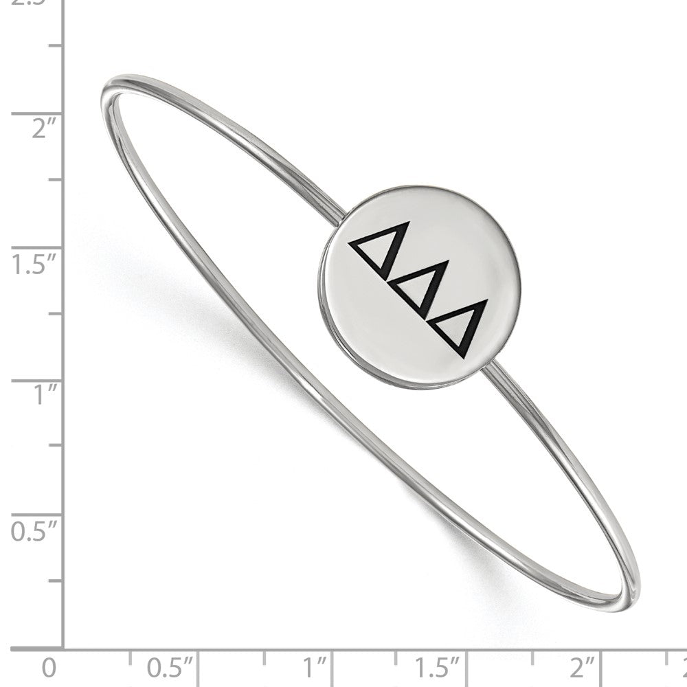 Sterling Silver S. Rh Plated Logoart Delta Enameled Slip On Bangle