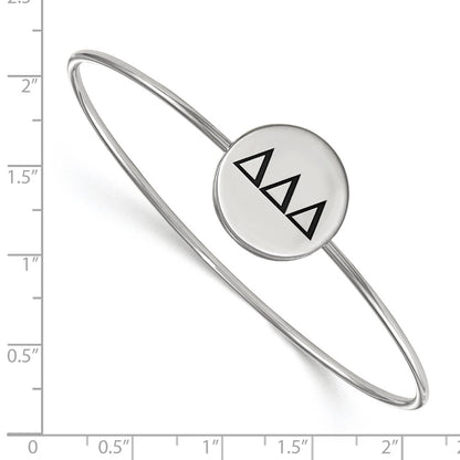 Sterling Silver S. Rh Plated Logoart Delta Enameled Slip On Bangle