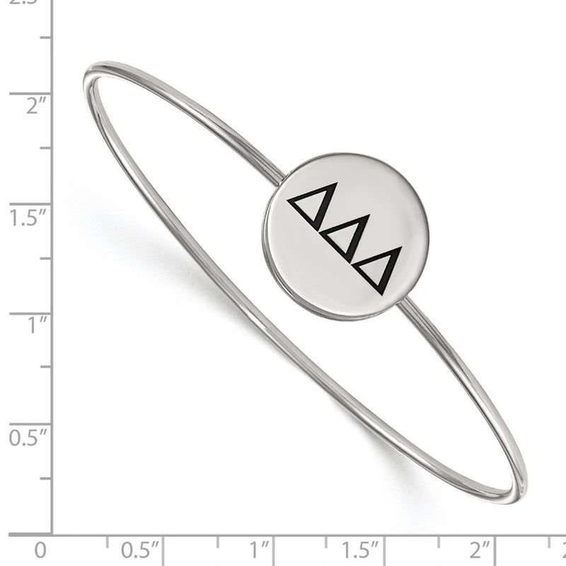 Sterling Silver S. Rh Plated Logoart Delta Enameled Slip On Bangle