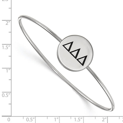 Sterling Silver S. Rh Plated Logoart Delta Enameled Slip On Bangle