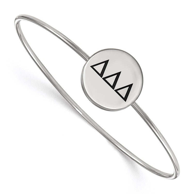 Sterling Silver S. Rh Plated Logoart Delta Enameled Slip On Bangle