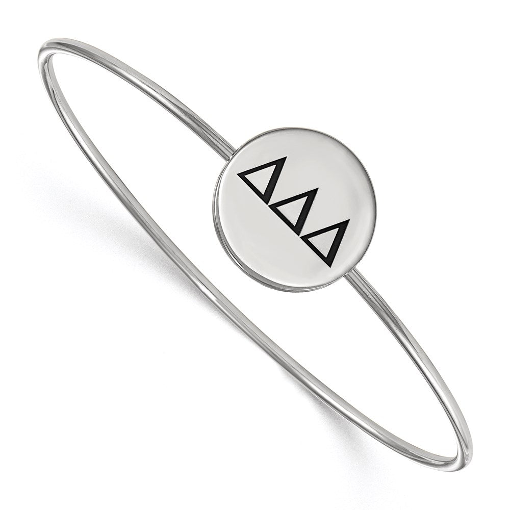 Sterling Silver S. Rh Plated Logoart Delta Enameled Slip On Bangle