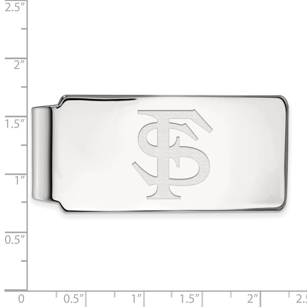 Sterling Silver Rhodium-Plated Logoart Florida State Univ. F-S Money Clip