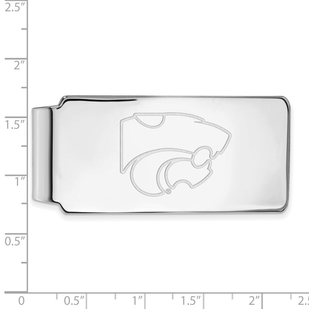 Sterling Silver Rhod-Pltd Logoart Kansas State University Money Clip