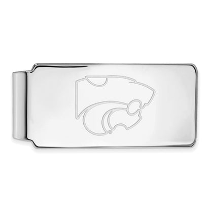 Sterling Silver Rhod-Pltd Logoart Kansas State University Money Clip