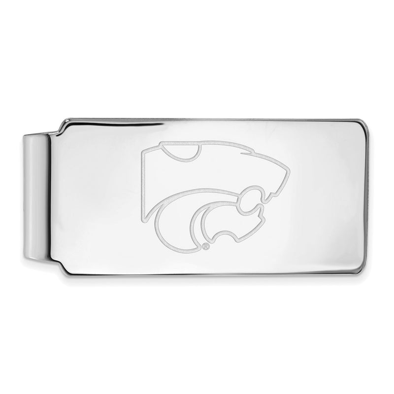 Sterling Silver Rhod-Pltd Logoart Kansas State University Money Clip