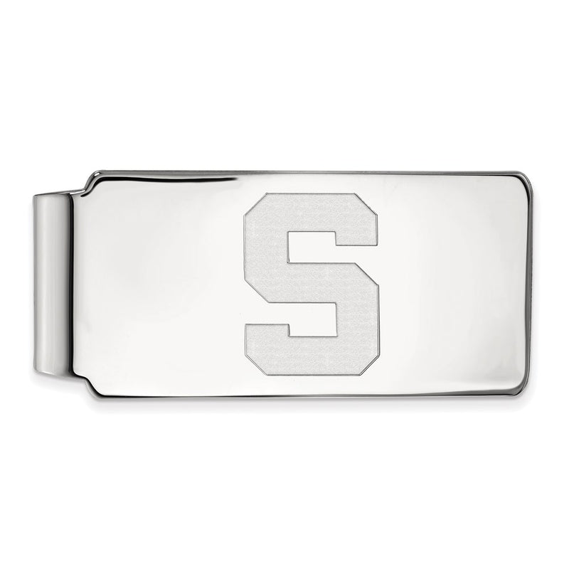 Sterling Silver Rhod-Pltd Logoart Michigan State University Money Clip