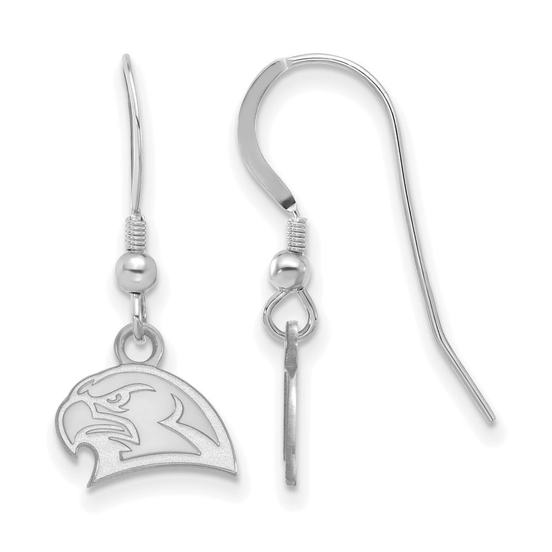 Sterling Silver Rhodium Plated Logoart Miami University Ohio Redhawk Extra Small Dangle Wire Earrings