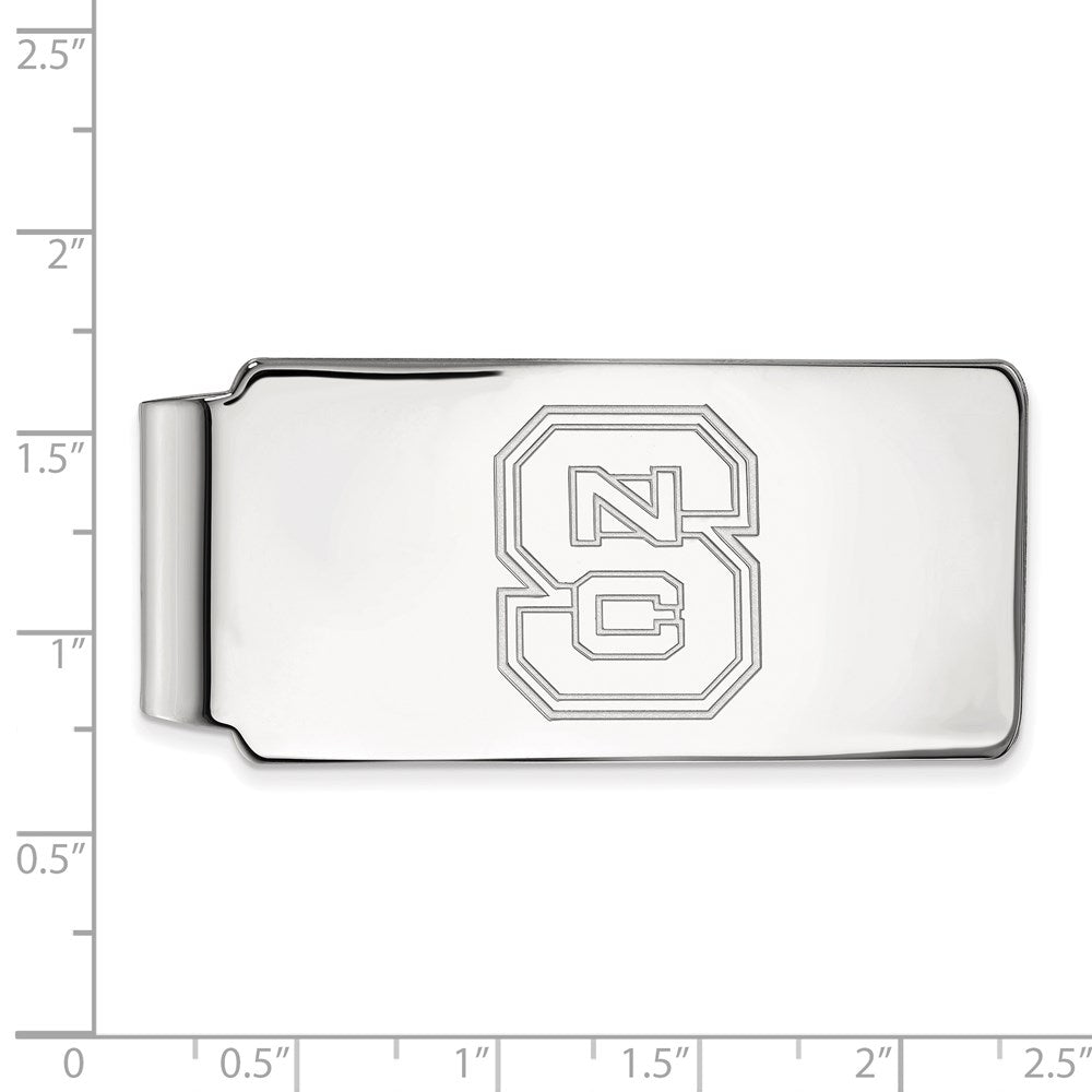 Sterling Silver Rhod-Pltd Logoart North Carolina State U. Money Clip