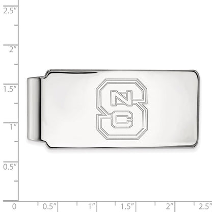 Sterling Silver Rhod-Pltd Logoart North Carolina State U. Money Clip