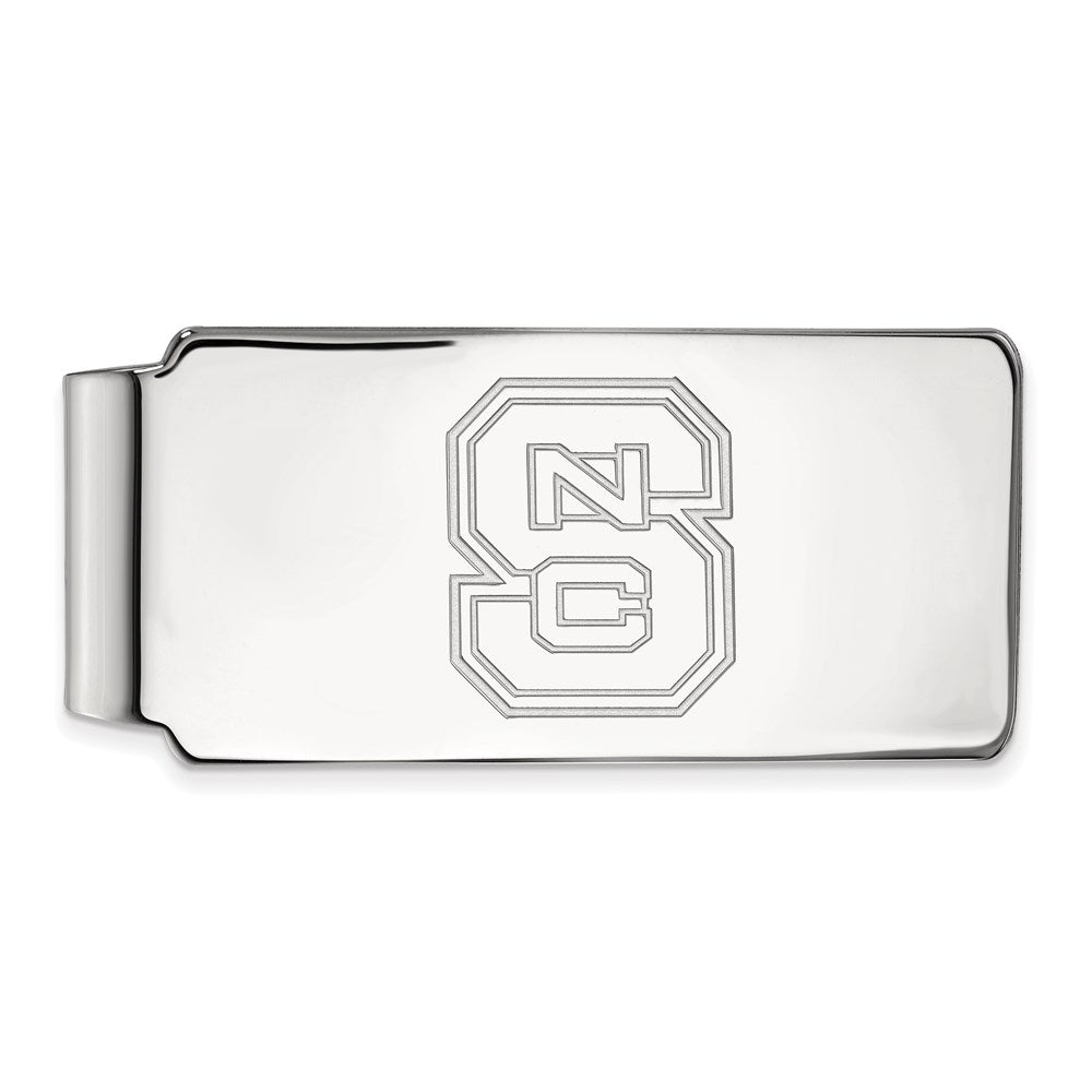 Sterling Silver Rhod-Pltd Logoart North Carolina State U. Money Clip