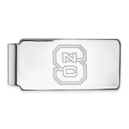 Sterling Silver Rhod-Pltd Logoart North Carolina State U. Money Clip