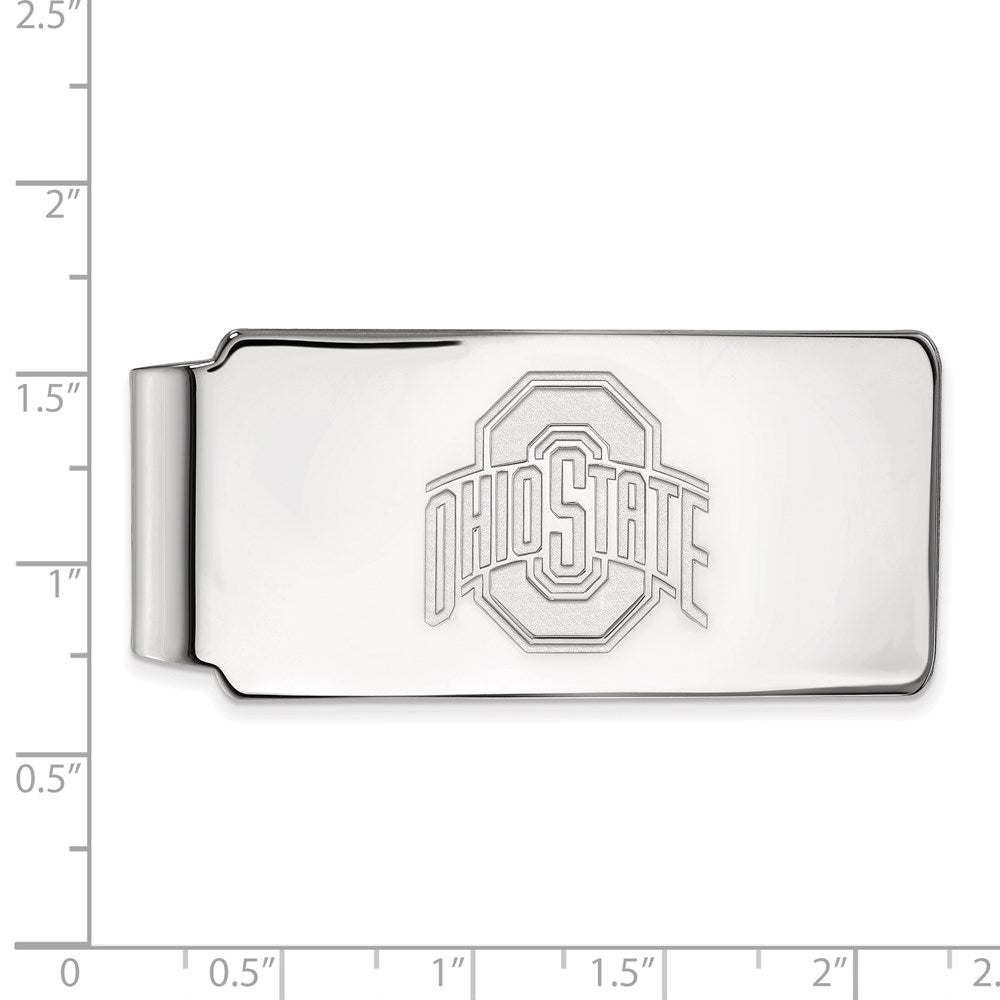 Sterling Silver Rhod-Pltd Logoart Ohio State University Money Clip