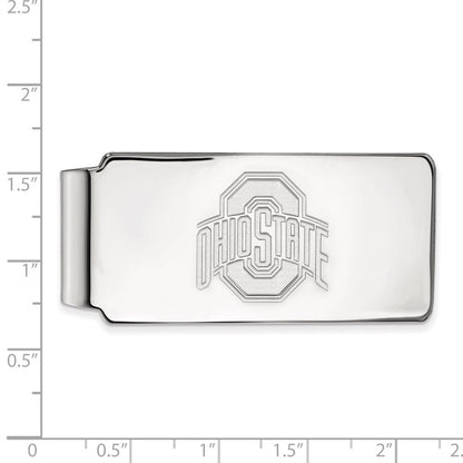 Sterling Silver Rhod-Pltd Logoart Ohio State University Money Clip