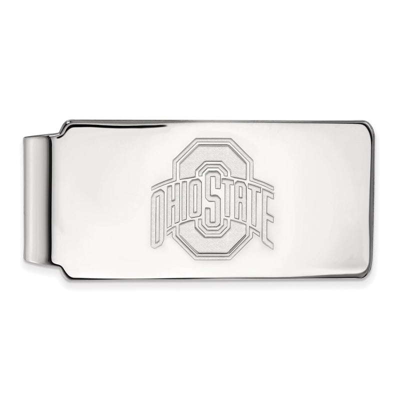 Sterling Silver Rhod-Pltd Logoart Ohio State University Money Clip