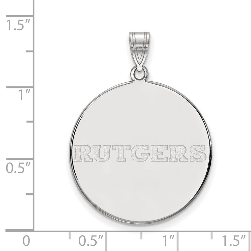 10K White Gold Logoart Rutgers University Extra Large Disc Pendant
