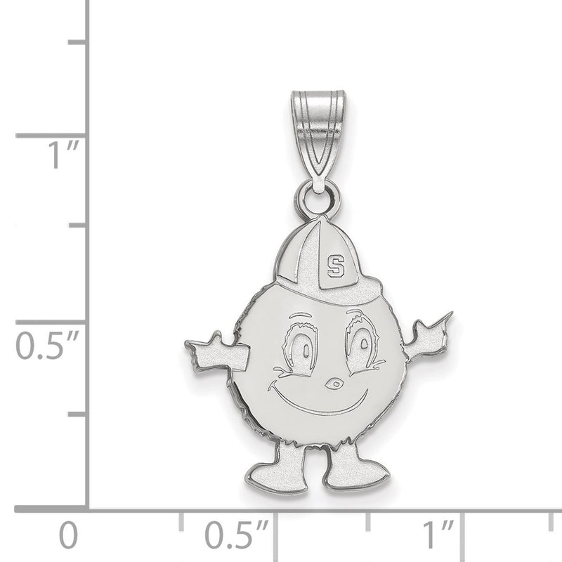 Sterling Silver Rhodium Plated Logoart Syracuse University Mascot Large Pendant