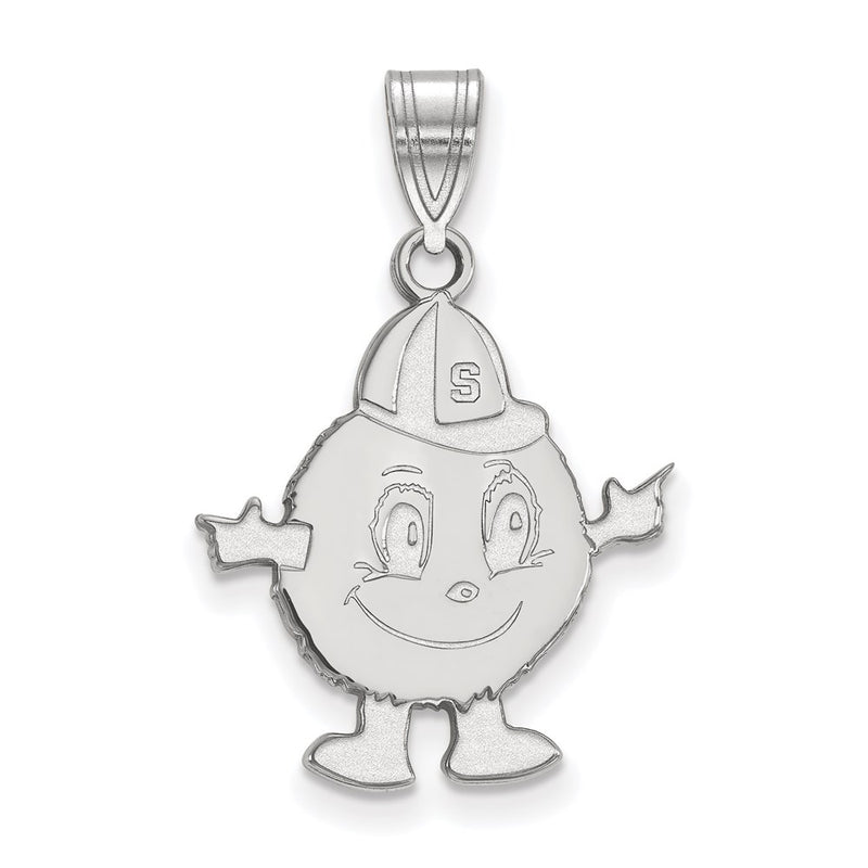 Sterling Silver Rhodium Plated Logoart Syracuse University Mascot Large Pendant