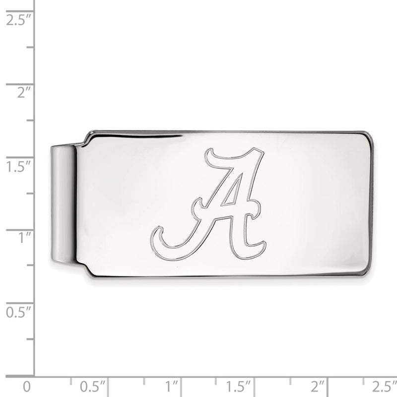 Sterling Silver Rhodium-Plated Logoart University of Alabama Money Clip