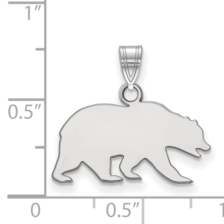 10K White Gold Logoart University Of California Berkeley Bear Small Pendant