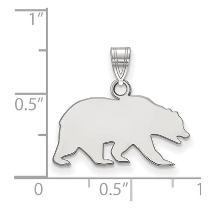 Sterling Silver Rhodium Plated Logoart University Of California Berkeley Bear Small Pendant