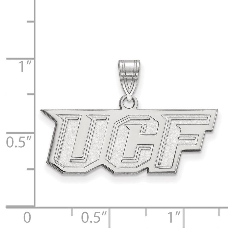 Sterling Silver Rhodium Plated Logoart University Of Central Florida U C F Medium Pendant