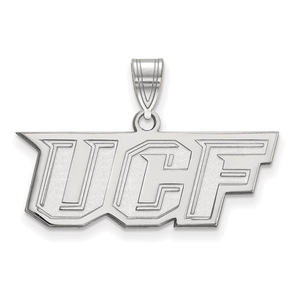 Sterling Silver Rhodium Plated Logoart University Of Central Florida U C F Medium Pendant