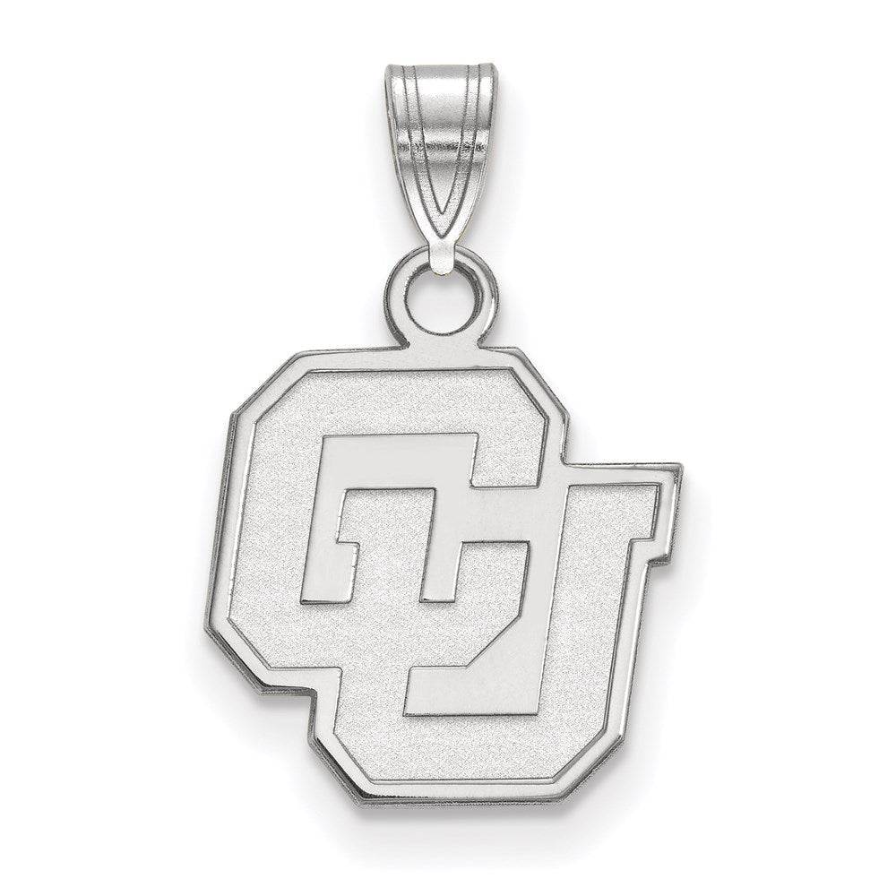 10K White Gold Logoart University Of Colorado C U Small Pendant