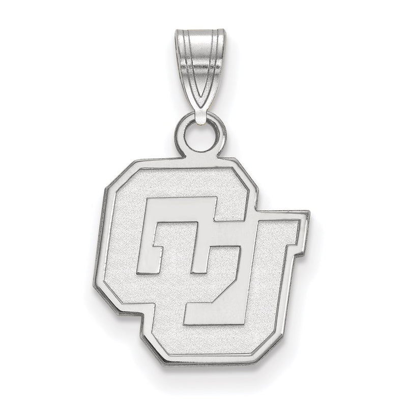 10K White Gold Logoart University Of Colorado C U Small Pendant