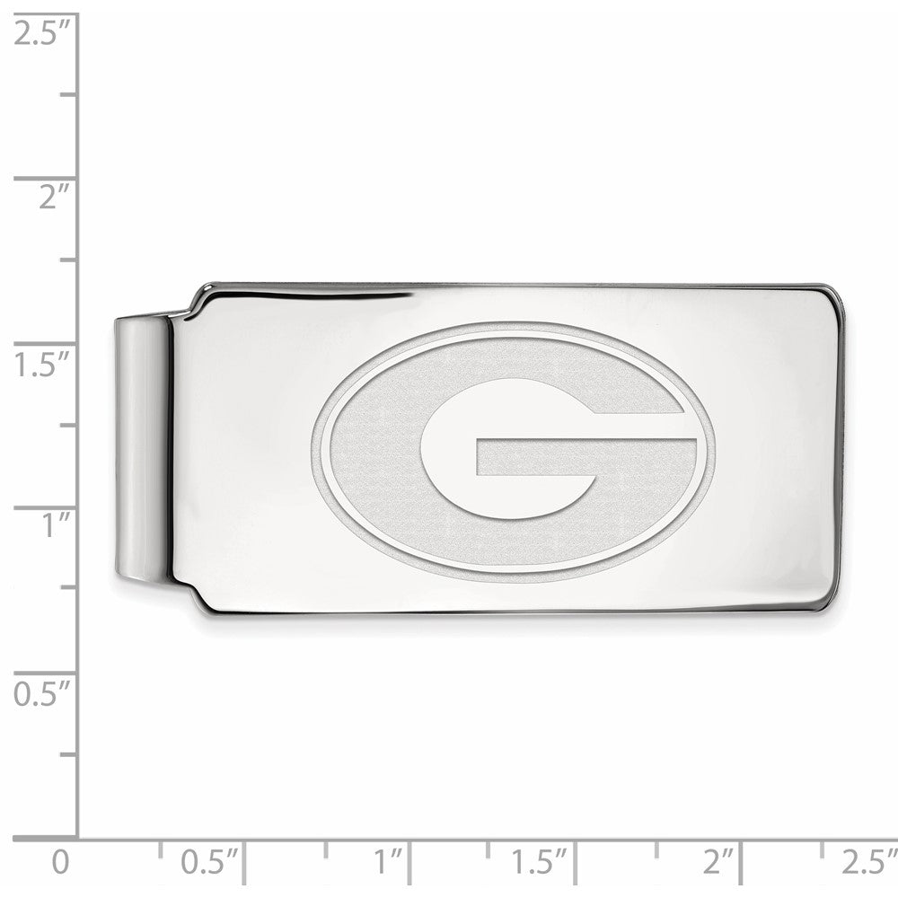 Sterling Silver Rhod-Pltd Logoart University of Georgia Money Clip