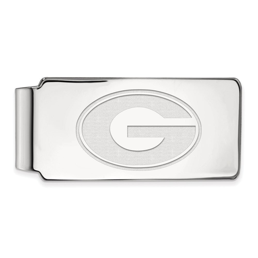 Sterling Silver Rhod-Pltd Logoart University of Georgia Money Clip