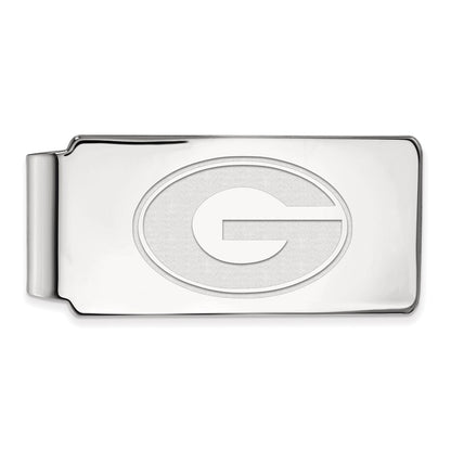 Sterling Silver Rhod-Pltd Logoart University of Georgia Money Clip